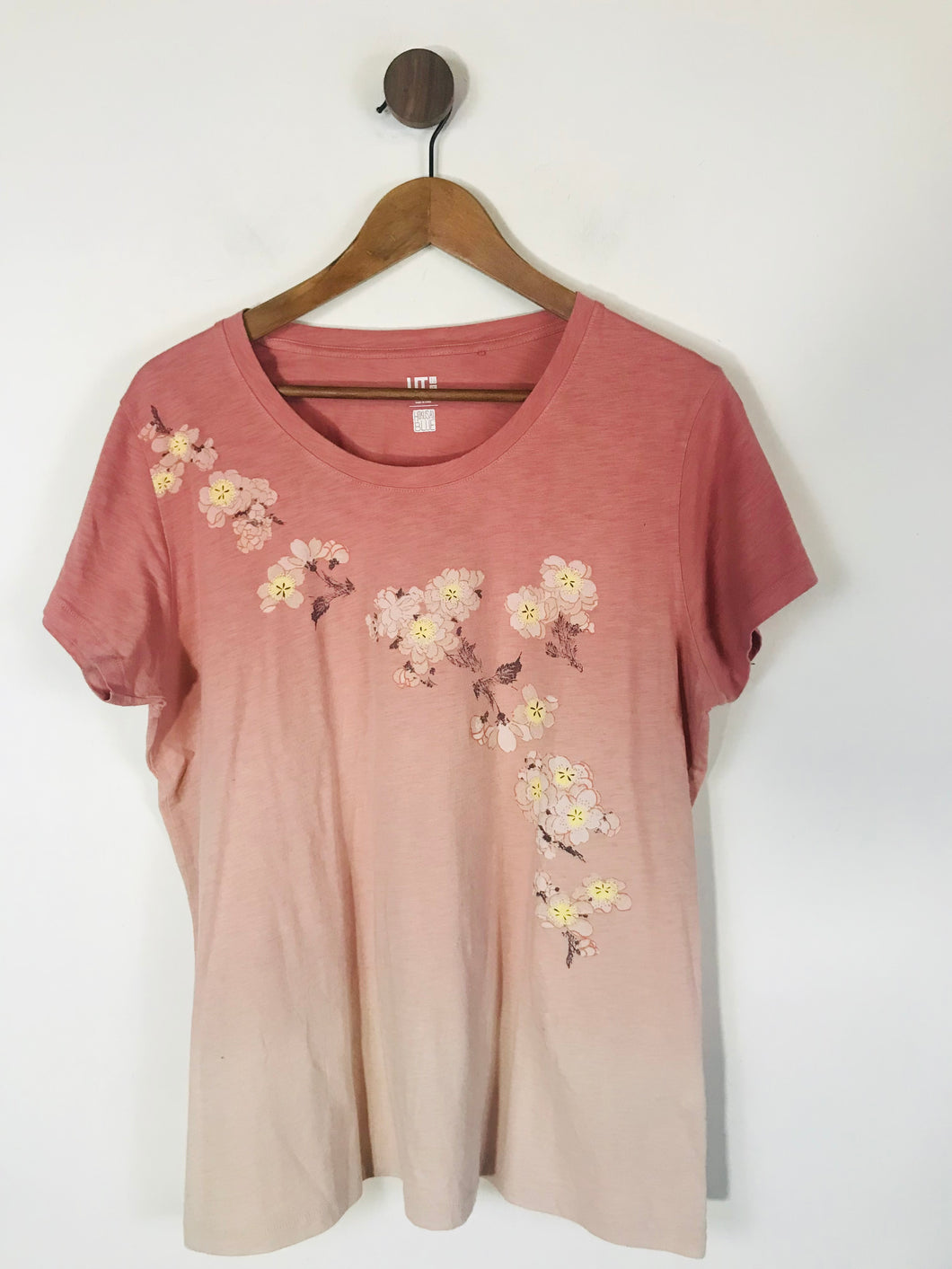 Uniqlo Women's Cotton Floral T-Shirt | XXL UK18-20 | Pink