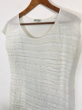 Load image into Gallery viewer, Reiss Women&#39;s Striped Frills Tank Top | S UK8 | White

