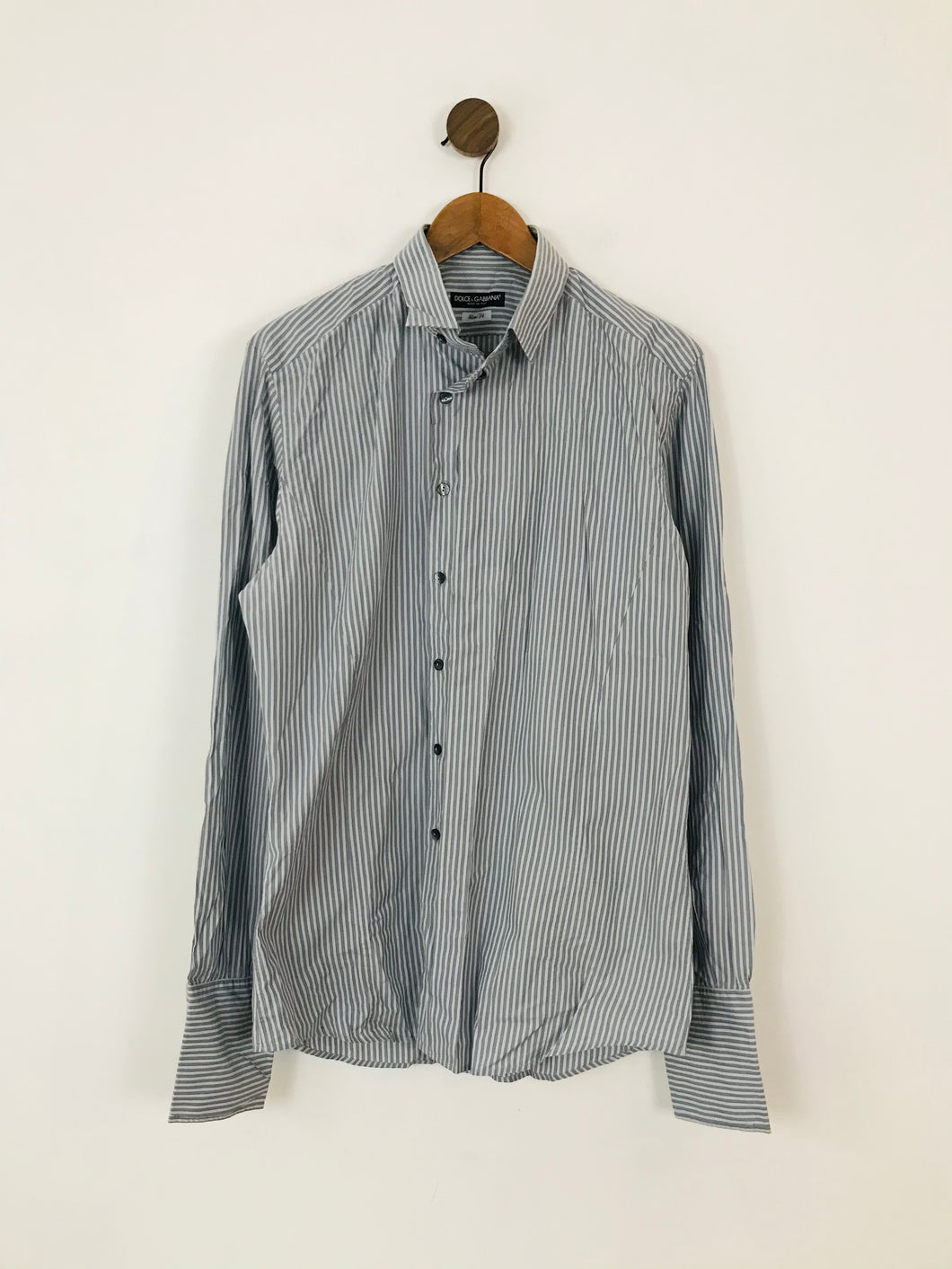 Dolce & Gabbana Men’s Slim Fit Stripe Shirt | 42/16.5 | Grey