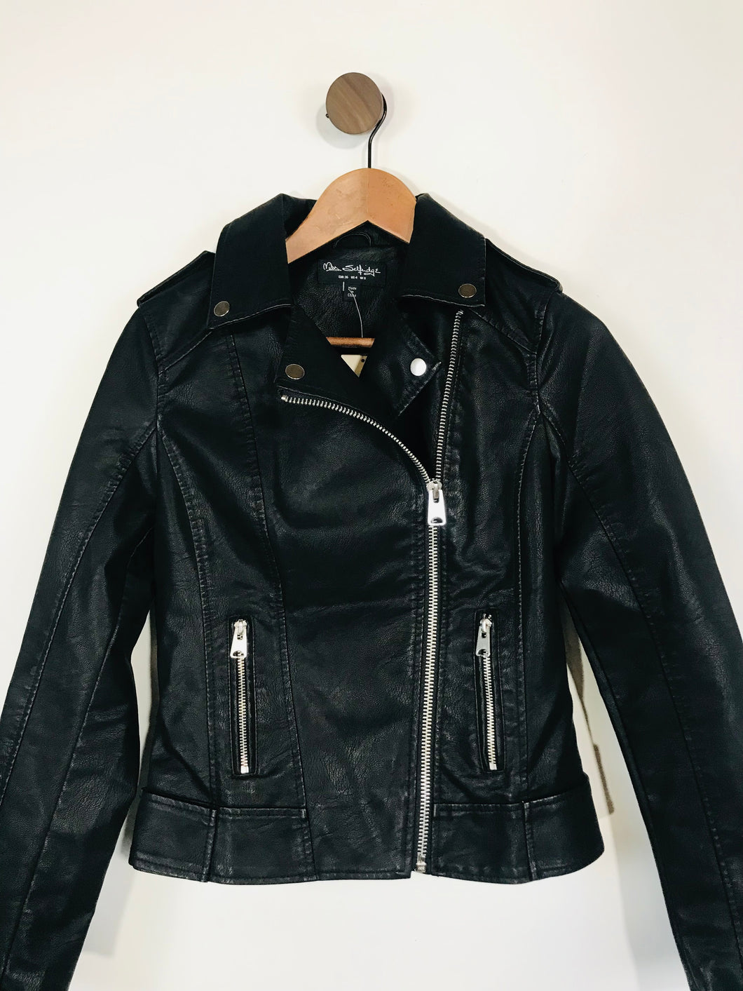 Miss Selfridge Women's Faux Leather Biker Jacket NWT | UK8 | Black
