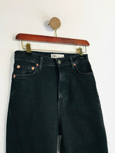 Load image into Gallery viewer, Zara Women&#39;s Distressed Hem Slim Jeans | EU36 UK8 | Black
