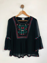 Load image into Gallery viewer, Brora Women&#39;s Silk Embroidered Blouse | UK10 | Black
