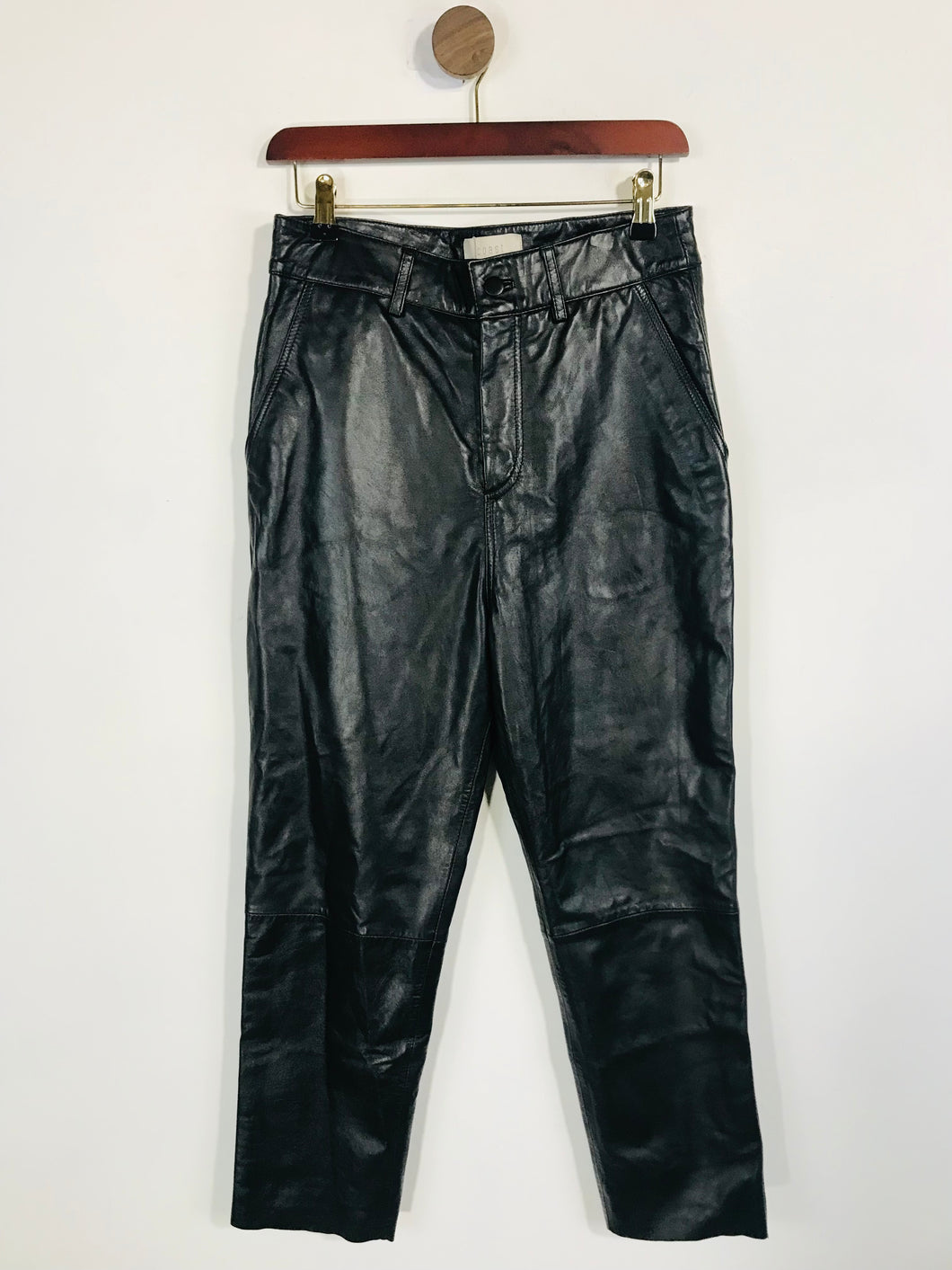 Coast Women's Leather Straight Leg Casual Trousers NWT | UK10 | Black