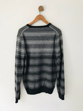 Load image into Gallery viewer, Saks Fifth Avenue Men&#39;s Cashmere Striped Jumper | L | Grey
