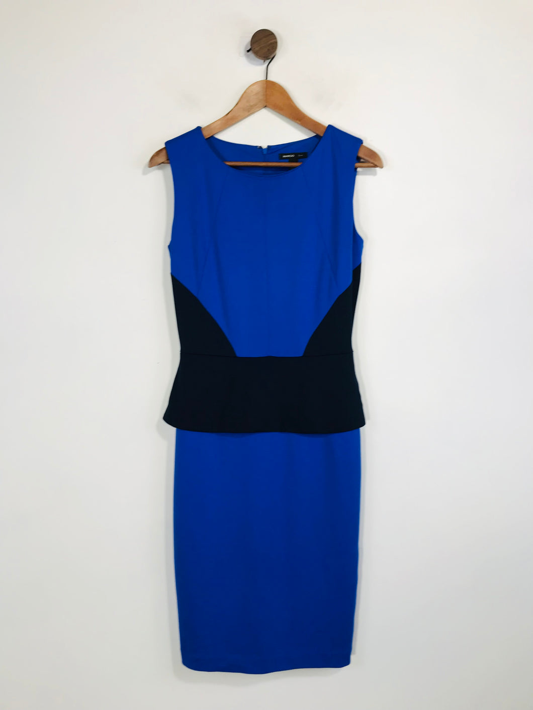 Mango Women's Peplum Sheath Dress NWT | S UK8 | Blue