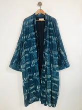 Load image into Gallery viewer, Anokhi Women&#39;s Cotton Boho Kimono Overcoat | UK14 | Blue
