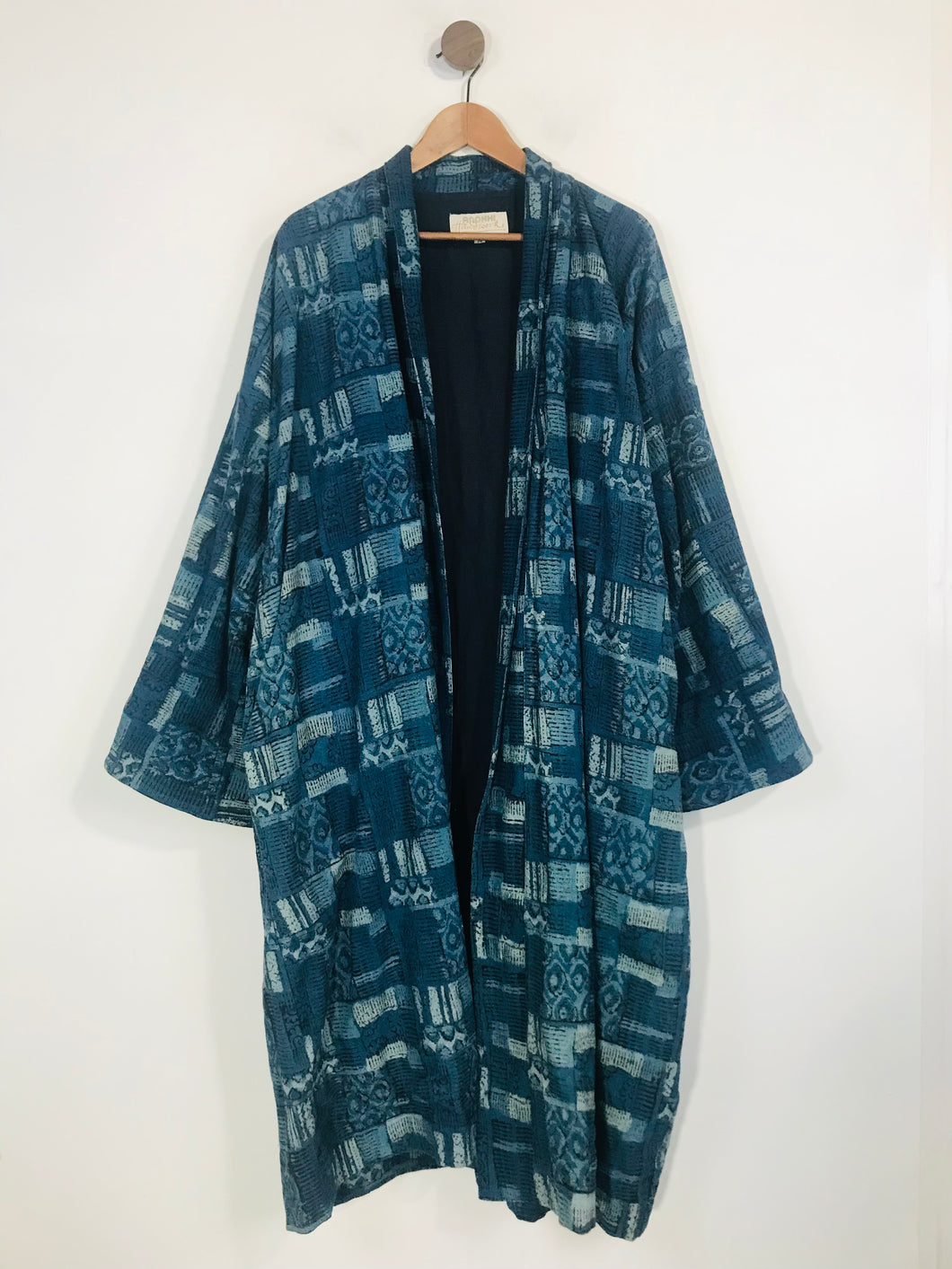 Anokhi Women's Cotton Boho Kimono Overcoat | UK14 | Blue