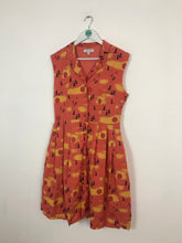 Load image into Gallery viewer, Emily and Fin Women’s Bird Print Aline Midi Dress | UK14 | Orange
