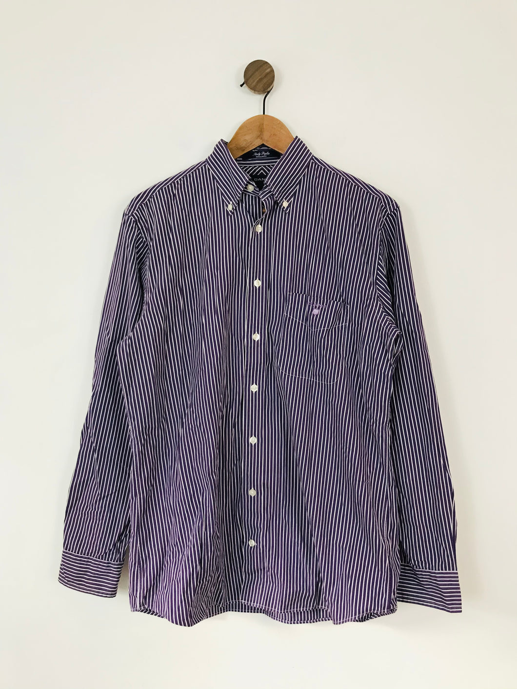 Gant Men’s Stripe Regular Fit Shirt | M | Purple