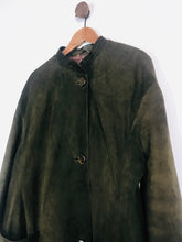 Load image into Gallery viewer, Janbell Women&#39;s Suede Vintage Overcoat Coat | L UK14 | Green
