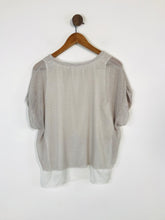 Load image into Gallery viewer, Zara Women&#39;s Silk Ribbed Layered T-Shirt | M UK10-12 | Grey

