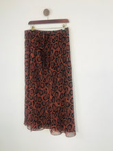 Load image into Gallery viewer, Mint Velvet Women&#39;s Snakeskin Wrap Midi Skirt NWT | UK12 | Brown
