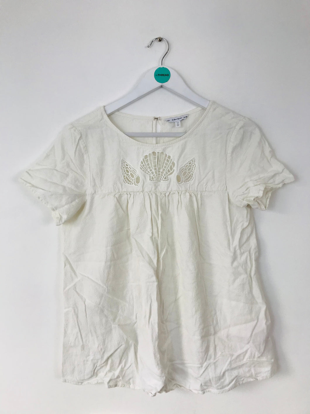 & Other Stories Women’s Smock Short Sleeve Blouse Top | 38 UK12 | White
