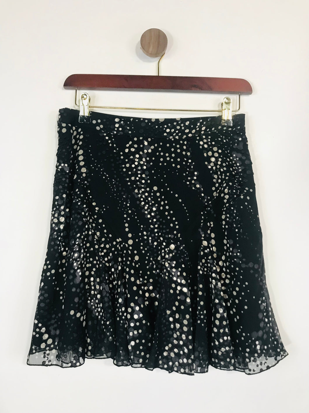 Reiss Women's Spotted A-Line Skirt | UK6 | Black