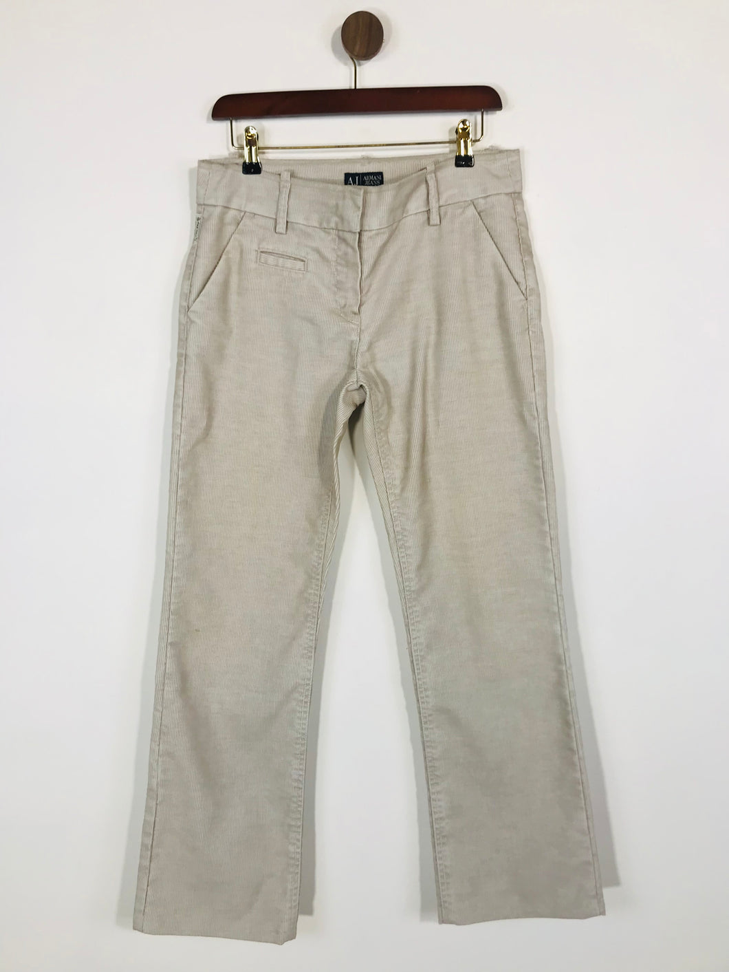Armani Jeans Women's Cotton Vintage Corduroy Trousers | W28 UK10 | Beige