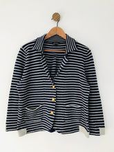 Load image into Gallery viewer, Topshop Women&#39;s Striped Collared Cardigan | UK16 | Blue
