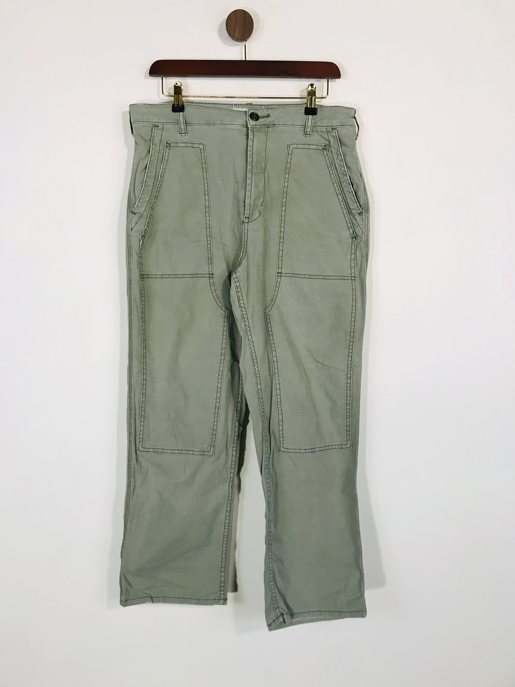 Anthropologie Women's Cotton Casual Trousers | 31 UK12-14 | Green
