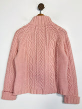 Load image into Gallery viewer, Boden Women&#39;s Quarter Zip Cable Knit Jumper | M UK10-12 | Pink
