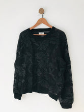 Load image into Gallery viewer, Hush Women&#39;s Floral Mesh Jumper | XL UK16 | Black

