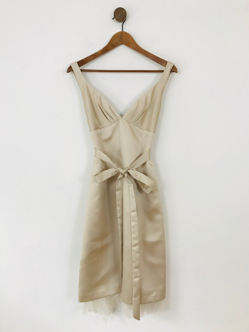 Laundry Shelli Segal Women's V-Neck A-Line Dress | 4 UK8 | Beige