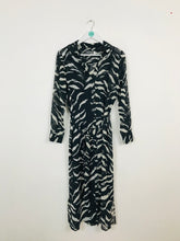Load image into Gallery viewer, Mint Velvet Women’s Zebra Print Maxi Shirt Dress | UK 12 | Blue
