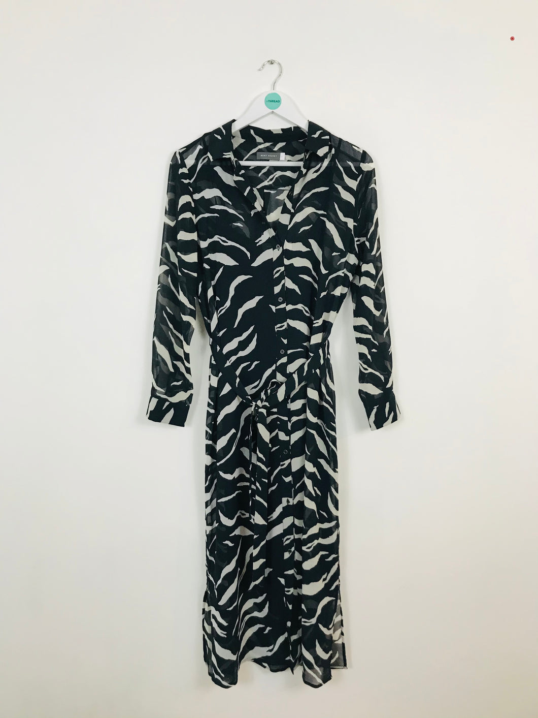 Mint Velvet Women’s Zebra Print Maxi Shirt Dress | UK 12 | Blue