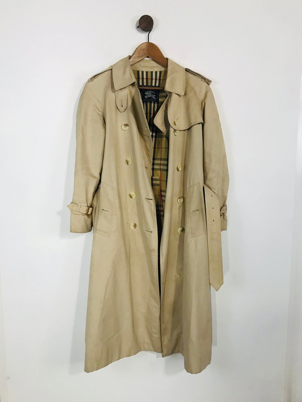 Burberry Women's Check Vintage Trench Coat | UK8-10 | Beige