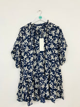 Load image into Gallery viewer, Arket Women’s Floral Oversized Ruffle Shirt Dress NWT | 36 UK10 | Blue
