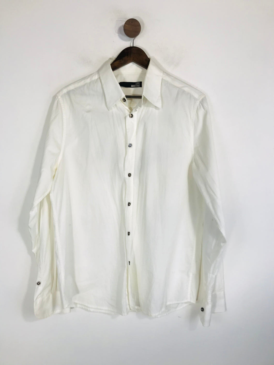 Moschino Men's Cotton Button-Up Shirt | L | White