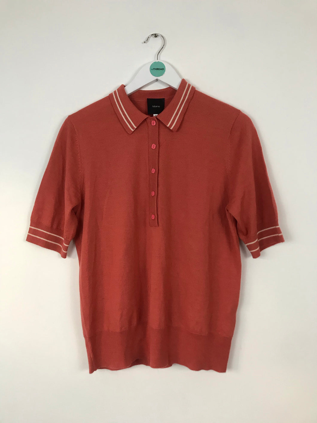 Idano Womens Knit Polo T-shirt | UK14 | Pink/Orange