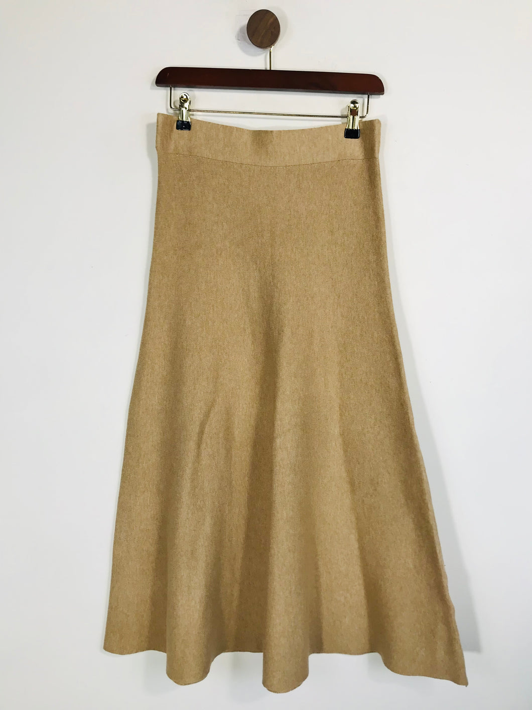M&S Women's Knit A-line Midi Skirt NWT | UK12 | Beige