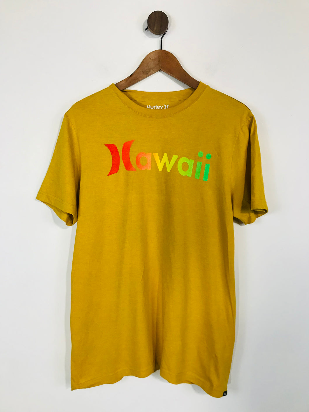 Hurley Women's Graphic Hawaii T-Shirt  | M UK10-12 | Yellow