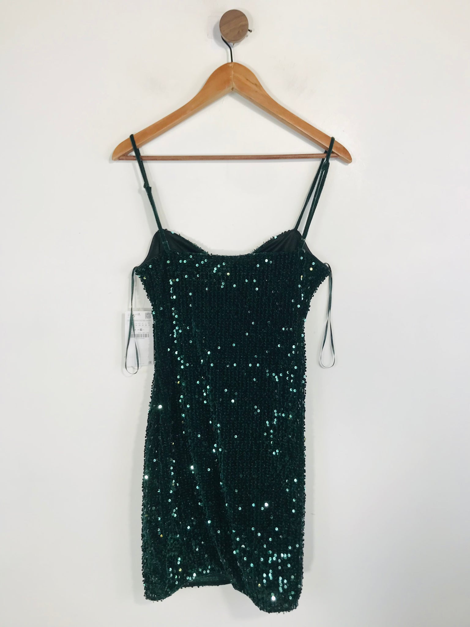 Zara Women's Sequin Mini Dress NWT | M UK10-12 | Green ReThread Zara Women's Sequin Mini Dress NWT | M UK10-12 | Green ReThread