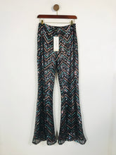 Load image into Gallery viewer, Club London Women&#39;s Sequin Flare Smart Trousers NWT | UK10 | Multicoloured
