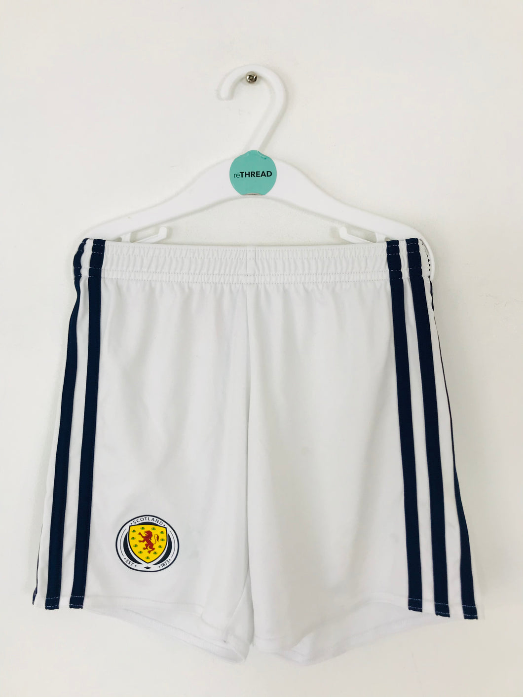 Adidas Kid’s Scotland Football Shorts | 5-6 Years | White