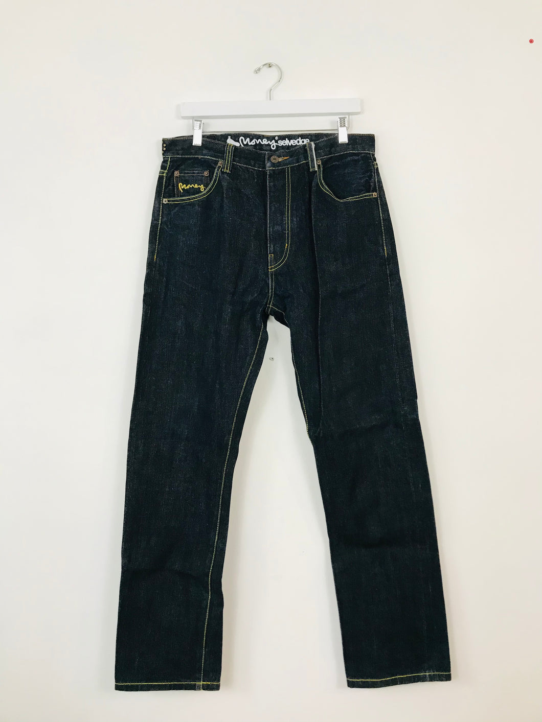 Money Selvedge Men’s Straight Fit Jeans | 34 | Dark Blue
