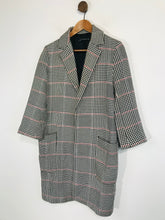 Load image into Gallery viewer, Zara Women&#39;s Houndstooth Check Trench Coat | S UK8 | Multicoloured
