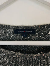 Load image into Gallery viewer, Tommy Hilfiger Women’s Glitter Sequin Knit Jumper | S UK8 | Grey
