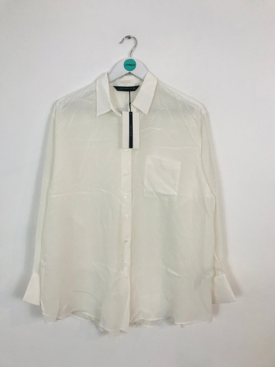 Zara Women’s 100% Silk Oversized Shirt NWT | M UK10-12 | White