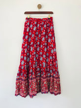 Load image into Gallery viewer, Mango Women&#39;s Floral Front Split Maxi Skirt | M UK10-12 | Red
