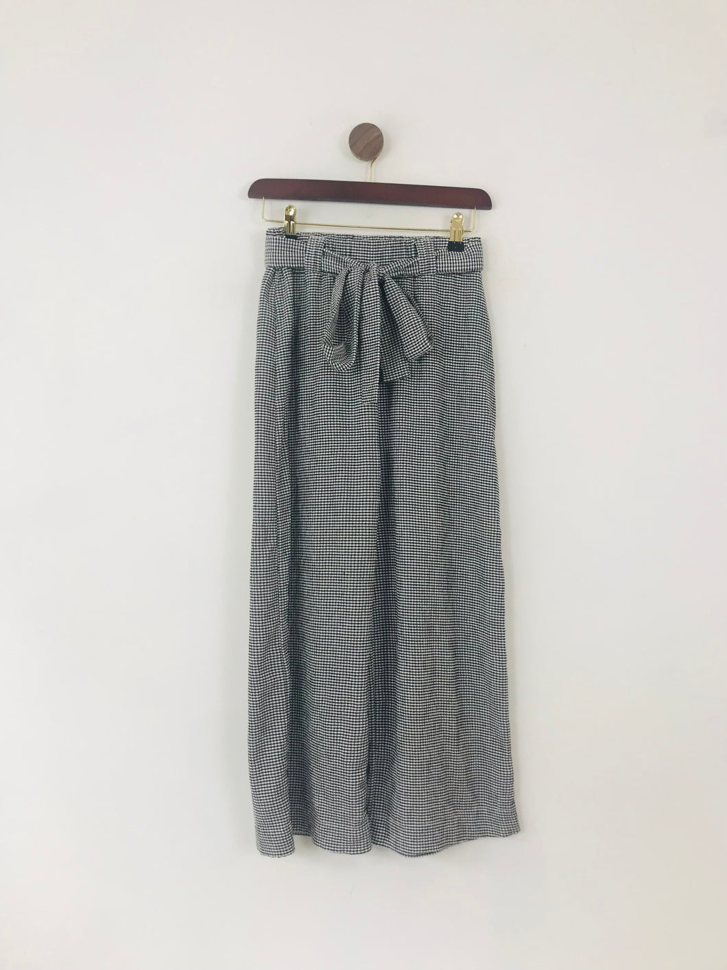 Mango Women's Check Culottes Trousers | M UK10-12 | Grey
