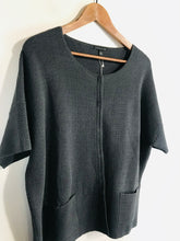 Load image into Gallery viewer, Eileen Fisher Women&#39;s Short Sleeve Ribbed Cardigan NWT | L UK14 | Grey
