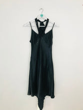 Load image into Gallery viewer, Patrizia Pepe Women’s 100% Silk Halter Neck Midi Shift Dress | UK 12 | Black

