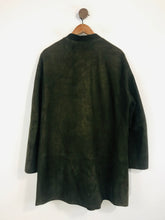 Load image into Gallery viewer, Janbell Women&#39;s Suede Vintage Overcoat Coat | L UK14 | Green
