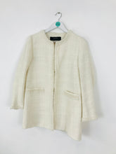 Load image into Gallery viewer, Zara Women’s Lightweight Woven Overcoat | L UK14 | Cream
