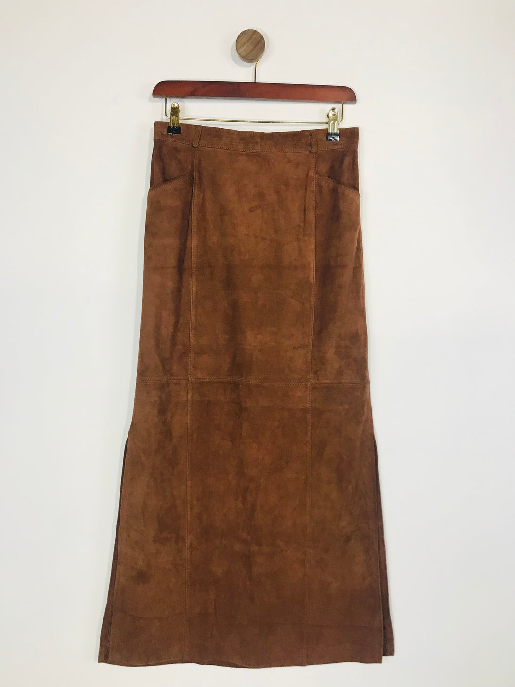 Gerry Weber Women's Leather Maxi Skirt  | UK12 | Brown