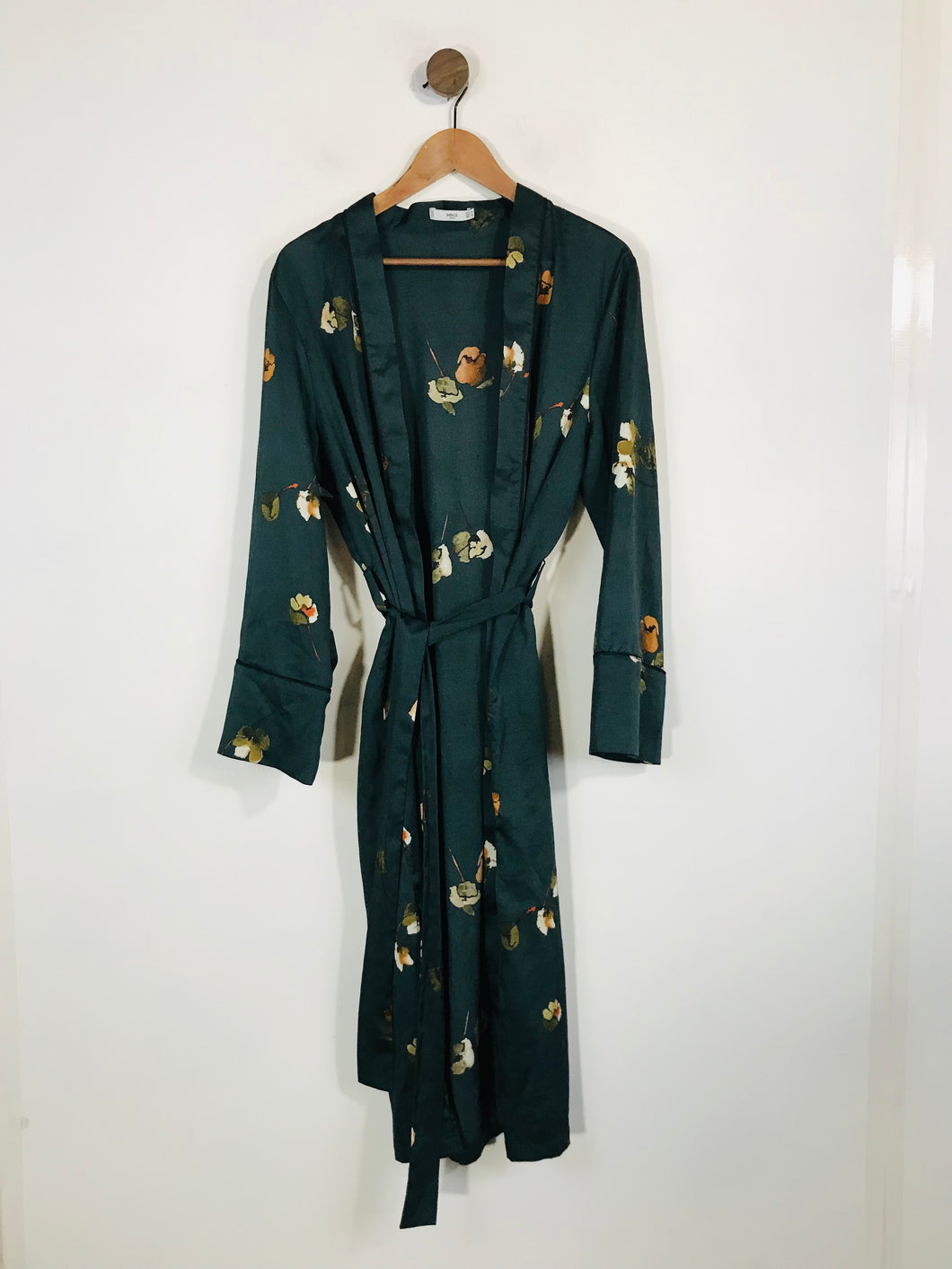 Mango Women's Wrap Kimono Wrap Dress | M UK10-12 | Green