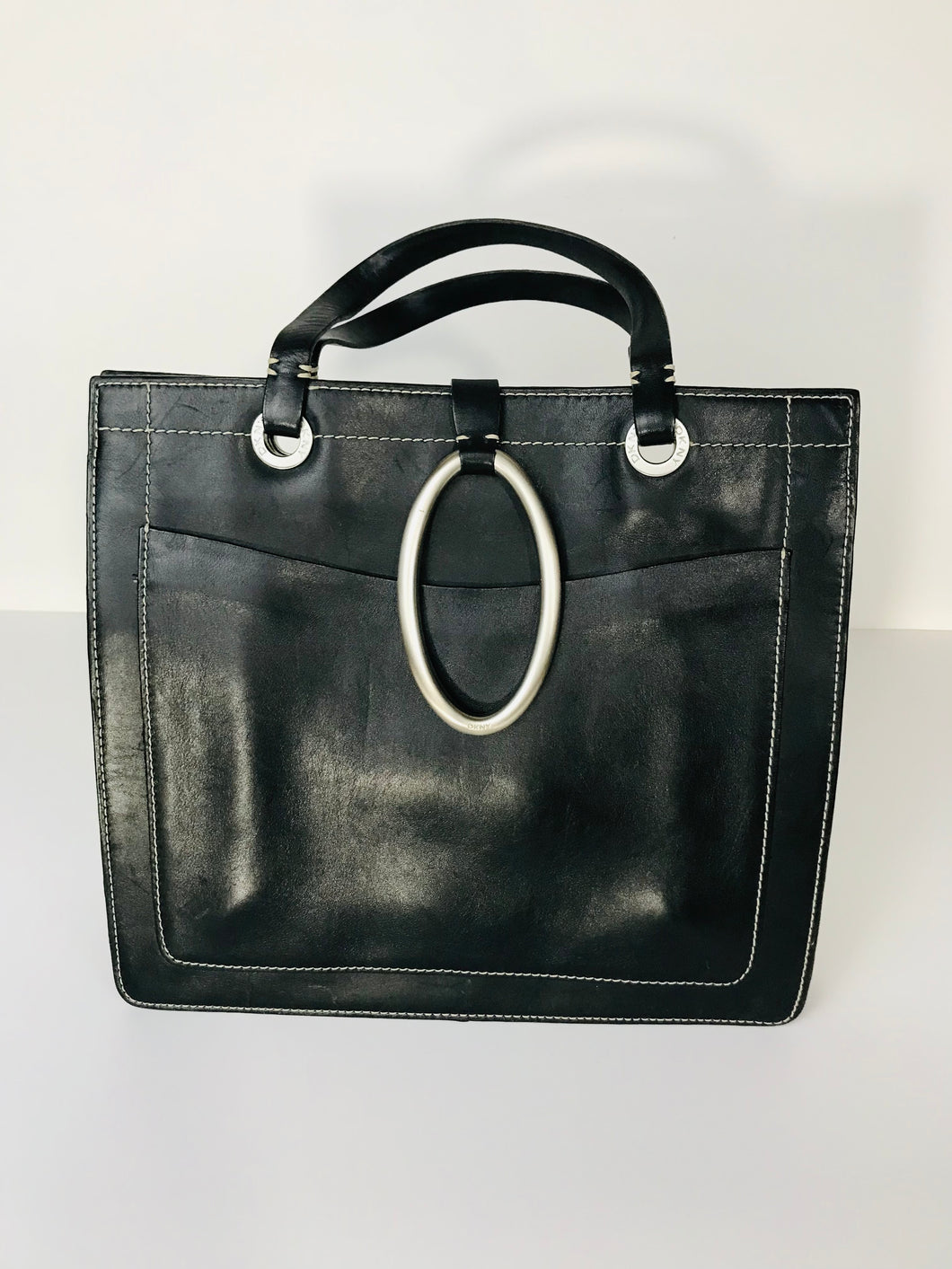 DKNY Women's Leather Tote Bag | S | Black