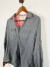 Load image into Gallery viewer, Mango Women&#39;s Cotton Check Gingham Button-Up Shirt | L UK14 | Black
