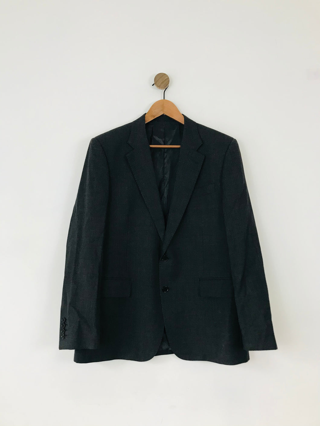 Jaeger Men’s Wool Suit Jacket Blazer | 42S | Dark Grey